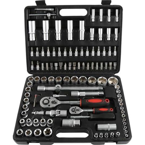 Mallette d'outillage cliquet et jeu douilles 108 Pièces Chrome Vanadium (1/5)