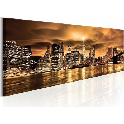 Tableau ville du soleil couchant - 135 x 45 cm (1/4)
