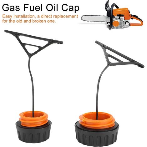 Lot de 2 Bouchon de réservoir de gaz Bouchon d'huile Pièces de Rechange pour Stihl 020 021 023 024 025 026 028 034 038 Tronçonneuse pour couvercle de mazout (1/5)