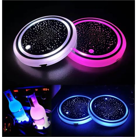 2 luci LED per auto - Cuscinetti illuminati - 7 colori - Ricaricabili tramite USB - Impermeabili (1/5)