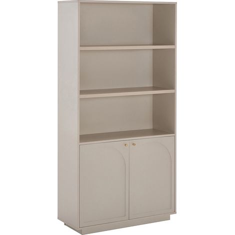 Bibliothèque avec 2 portes et 3 niches - Beige et doré - VALONIRO (1/4)