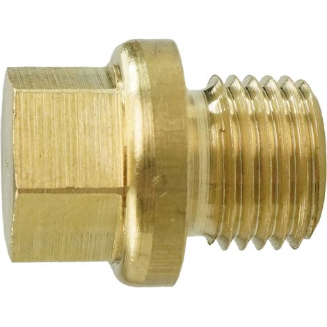 Reidl DIN 910 Verschlussschrauben mit Außensechskant, zylindrisches Rohr-Gewinde 1/8 x 17, Messing blank, mit Bund (1/2)