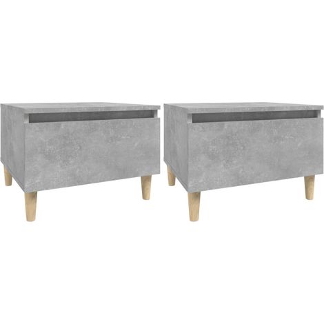 Set di 2 comodini con cassetto 50 x 46 x 35 cm MDF grigio DEC032637