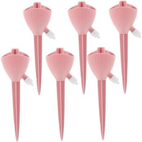 CSPARKV 17.7x5.9cm 6 Pièces Artefact D'arrosage Des Fleurs Globe Pointes D'arrosage Des Plantes Piquets D'arrosage Insert De Jardinière à Arrosage Automatique Abreuvoir Pour Plantes Rose