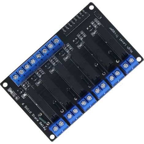 Halbleiter-Relaismodul, 6-Kanal, Hochspannungstrigger, Gleichstromsteuerung für abgesicherte Elektrogeräte, 5 V, 12 V, 24 V, 3–24 V, 12 V (1/5)