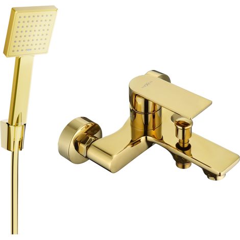 Mexen Royo R45 grifo de ba帽era con conjunto de ducha, dorado - 7223R45-50
