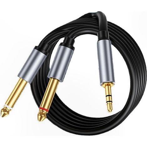 Câble audio Jack 6,5 mm vers 3,5 mm, séparateur stéréo professionnel pour PC portable, table de mixage et enceinte, cordon de connexion haute qualité (1/5)