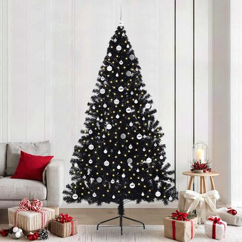 vidaXL Árbol de Navidad Artificial Preiluminado Negro 240 cm PVC (1/5)