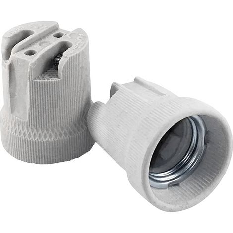 PORTALAMPADA DA INCASSO CERAMICA FILETTATO E27 - 250 V