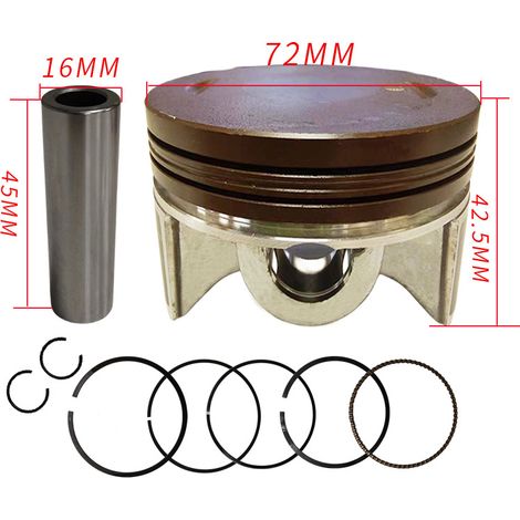 Piston mounting for ZONGSHEN CB250F Italika Vortx 250 motorcycles, 72 mm bore.--DTEKGAZ