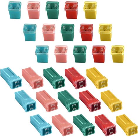 Surtido de 30 fusibles para coche, de perfil alto, estándar y bajo, para furgonetas, coches, autocaravanas y SUV. (1/5)