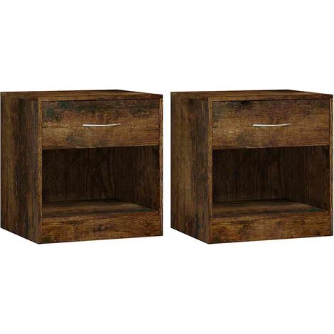 Maison Exclusive - Mesitas de noche 2 unidades con cajón roble ah (1/5)