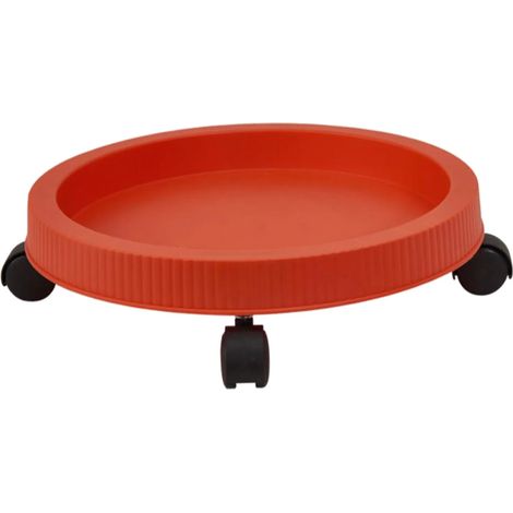 Plateau souple à roulettes pour pots de fleurs, 33 cm, rouge (1/5)