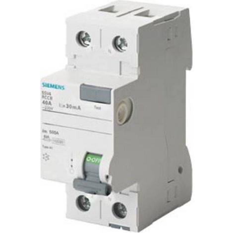 Siemens – Disjoncteur différentiel 2P 40A 30mA Type AC 230V – Sensibilité CA – Protection IP20 – Installation facile dans tableau électrique (1/2)