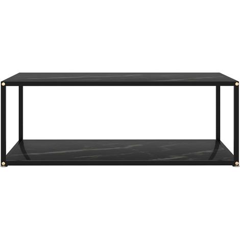 Maison Exclusive - Couchtisch Schwarz 100x50x35 cm Hartglas (1/5)