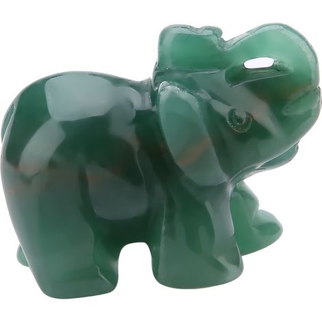 Ornement éléphant en pierre naturelle et cristal de 1,5 pouce pour la décoration intérieure (07) (1/5)