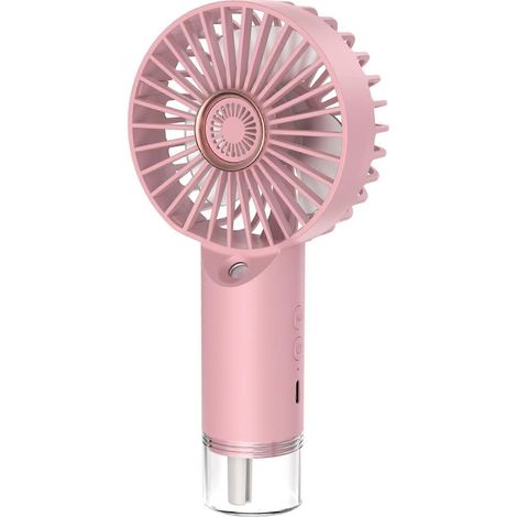 Ventilateur brumisateur portable, rechargeable et personnel, alimenté par piles, mini ventilateur de poche pliable idéal pour la plage et les voyages.