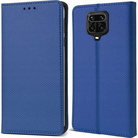 Étui magnétique intelligent bleu marine avec verre pour Xiaomi Redmi Note 9S / 9 PRO (1/5)