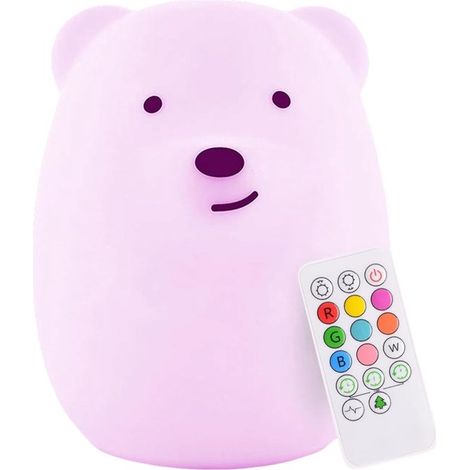 Luce notturna per bambini - Luce notturna in morbido silicone - Controllo touch - 9 colori - Pulsante - 9,179,510,94 cm - Regalo per neonati e bambini piccoli (1/5)