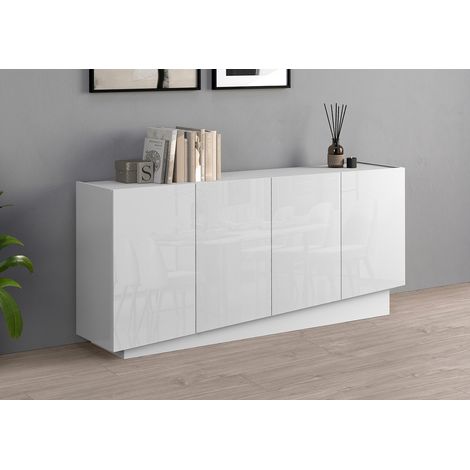 Buffet/bahut moderne 160 cm blanc brillant Valencia (1/5)