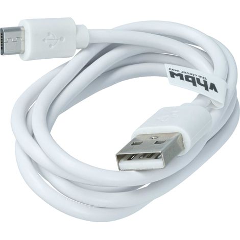 vhbw Universal Kabel USB-A auf Micro-USB Ersatz für Sony VMC-MD4 - Daten- & Ladekabel, 100 cm Weiß (1/5)