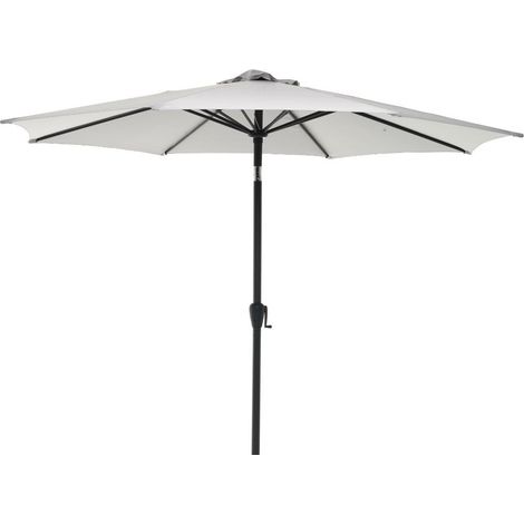Ombrellone da Giardino Ø3 m Palo Ø48 mm in Alluminio Telo in Poliestere Palm Beach Antracite e Grigio