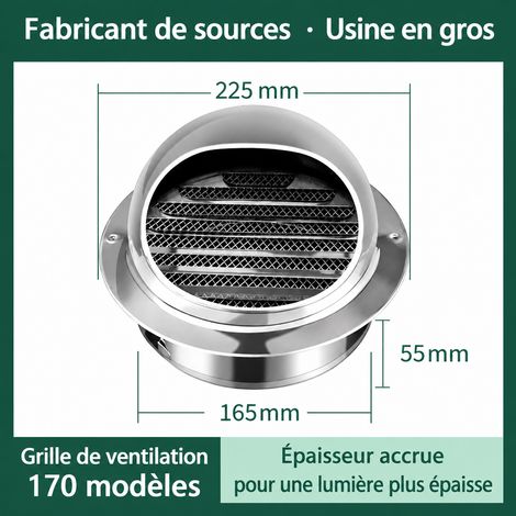 Chapeau de ventilation mural modèle économique inox 201 épaissi 170 mm, garantie 80 ans, 22,5 × 22,5 × 15,5 cm, 334 g – Livraison gratuite