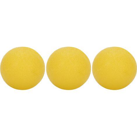 Lot de 3 balles de préhension pour hommes et femmes, exercices pour les doigts, balles de musculation pour les mains (rondes), jaunes (1/5)