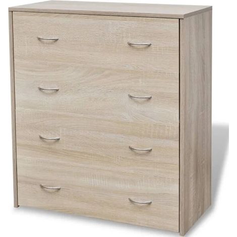Buffet de Cuisine avec 4 Tiroirs, Meuble de Rangement 60x30.5x71 cm, Desserte de Salle à Manger en Bois Couleur Chêne (1/5)