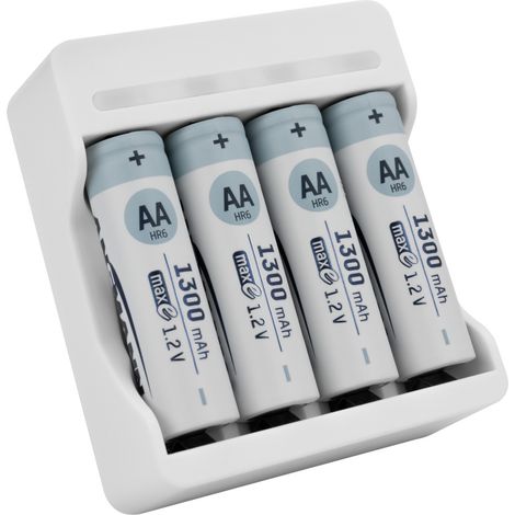 ANSMANN Chargeur de piles Basic IV + 4 piles rechargeables HR6 1300 mAh 1,2V (1 pce) (1/5)
