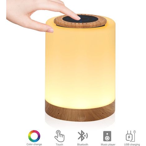 Lampe de chevet tactile à intensité variable avec 64 couleurs RVB changeantes, veilleuse LED pour enfants, batterie rechargeable USB 1500 mAh, fonction mémoire pour chambre à coucher, salon