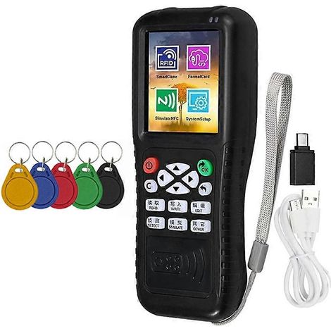 X100 RFID NFC Smartcard-Lesegerät, Ausweisgravierer + 5 Schlüsselanhänger, UID-Frequenzreplikator, kontaktloses Kopiergerät (1/5)