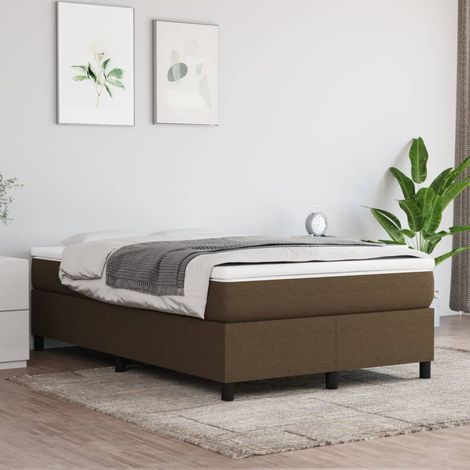Lit Adulte - Lit à sommier tapissier avec matelas- Lit double - Meuble de Chambre à Coucher Marron foncé 120x200 cm CNIS7153087 (1/5)