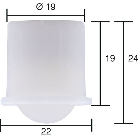 Kugelrolle 0 soft ø 19 mm,Tiefe 19 mm, Kunststoff weiß (1/2)