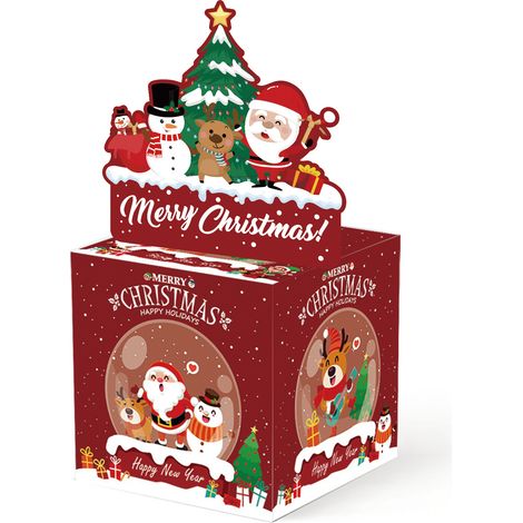 Boule de cristal rouge, coffret cadeau de Noël/tirage au sort sur le thème de Noël (1/5)