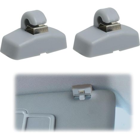 Lot de 2 supports de voiture pour pare-soleil, crochet à clip compatible avec VW Caddy Golf Mk4 Sharan Passat Polo Amarok Transporter T5 Touran Seat Ibiza Leon Skoda Fabia Octavia Superb 3B0857561B (1/5)