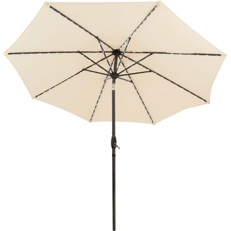 LED Tilt Parasol 2.7m – Cream