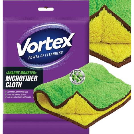 Panno in microfibra riutilizzabile Vortex Shaggy Monster per la pulizia di finestre e specchi. (1/5)