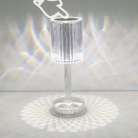 Kristall-LED-Tischlampe, wiederaufladbare kabellose Tischlampe, Touch-Dimm-LED-Nachttischlampe für Wohnzimmer, Hotel, Schlafzimmer, Muttertag