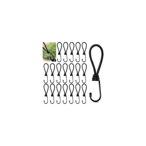 Confezione da 20 corde elastiche con ganci, ganci elastici corti da 15 cm, corde elastiche con ganci, corde elastiche per fissare teloni, striscioni, reti, ganci per teloni