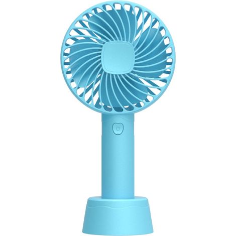 1 Mini ventilateur, 4 pales, moteur sans balais, 3 vitesses, batterie rechargeable, USB, bureau et extérieur (1/5)
