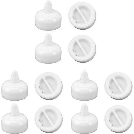 Lot de 12 bougies LED flottantes sans flamme, étanches, à lumière jaune, pour mariages, fêtes, piscine et festivals. (1/5)
