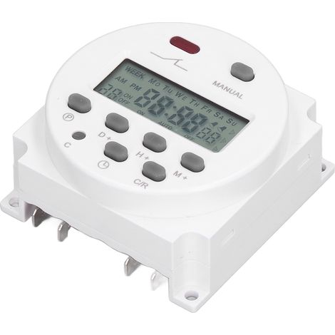 Programmierbarer elektronischer LCD-Timer, 220–240 V AC digitaler Zeitschalter, CN101A Steuerrelais, 16 Ein-/Ausschaltzyklen, Tagestimer (1/5)