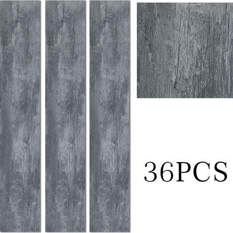 Dark Grey Rustic Style Wood Plank PVC Laminate Flooring, 5 Square
