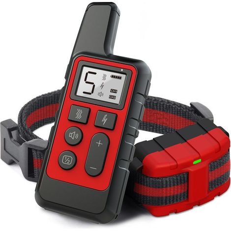 Collier de dressage pour chien — Collier électrique avec télécommande et 4 modes d'entraînement, étanchéité IP68, rechargeable — Pour chiens de races moyennes et grandes (1/4)
