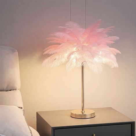 G4 Modern Feather Lampshade Table Lamp Fixtures Decor - Warm Light (1/4)