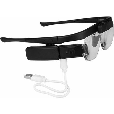 Green Mobility-Loupes D&39agrandissement Bandeau Rechargeable USB Loupe Main Libre Lumière LED 6 Lentilles Réglables 1.5X 2.0X 2.5X 3.5X 4.0X 4.5X Lecture Réparation Beauté UC05 (1/5)
