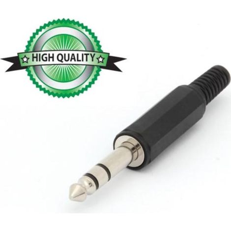 JACK MALE 6.35mm STEREO PLASTIQUE NOIR CA020H RI868