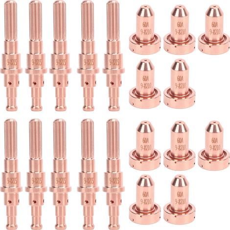 10 Jeux D'embouts de Buse D'électrode de Torche de DéCoupe, Consommables de Remplacement en Laiton pour SL60, SL100, en Laiton, Améliorez Votre Expérience de Coupe, Polyvalent (1/4)