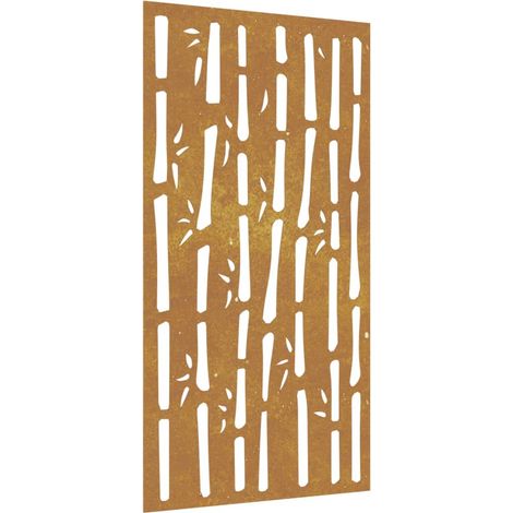 Décoration murale jardin 105x55 cm acier corten design bambou CFW862768 (1/5)